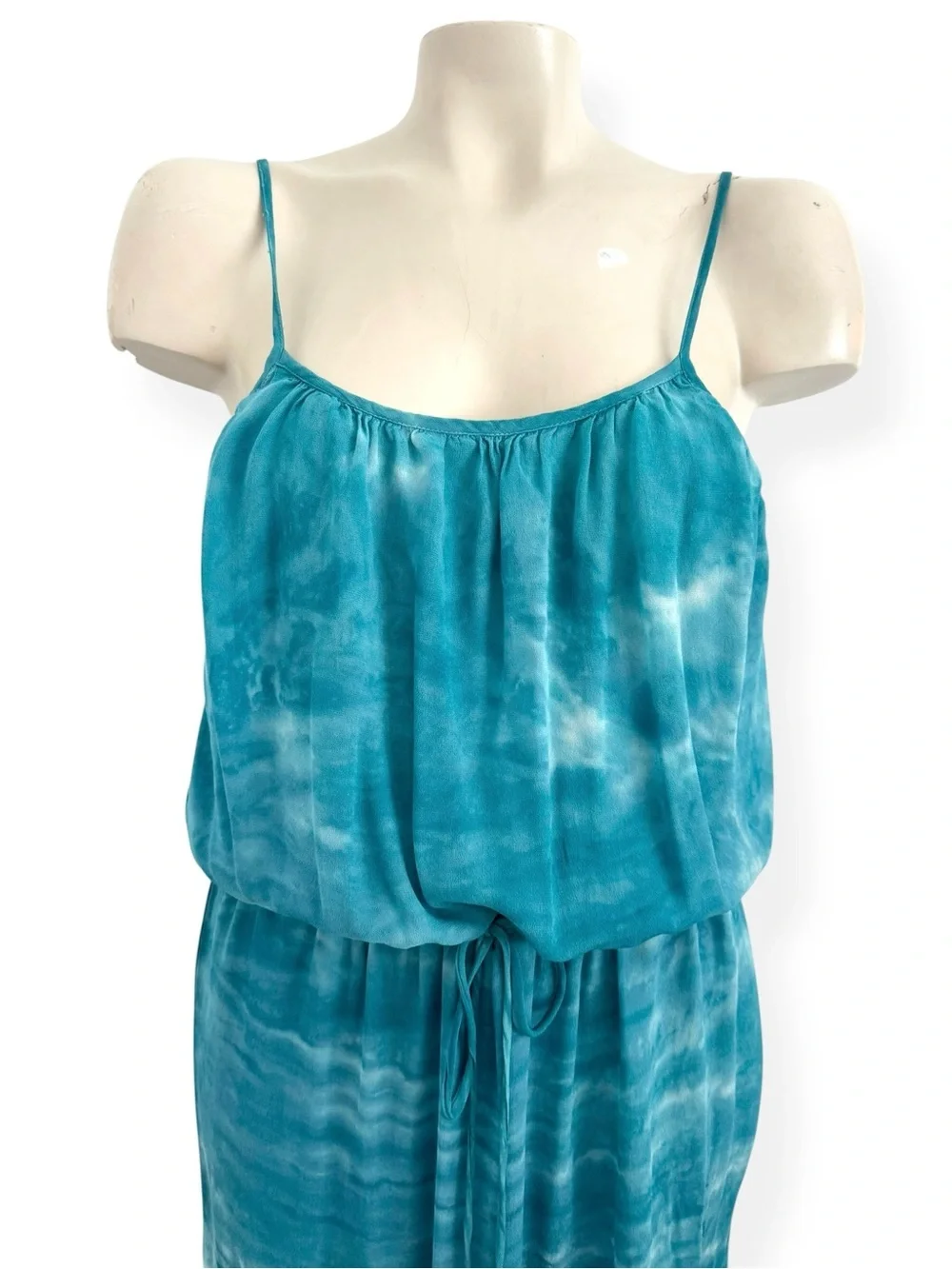 YOUNG FABULOUS & BROKE GREEN BLUE FLOWY SUMMER RESORT-WEAR MAXI DRESS SZ S - Picture 5 of 8